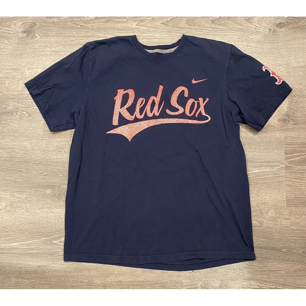 Nike Boston Red Sox Mens‎ Graphic T Shirt Size XL Blue  Standard Fit